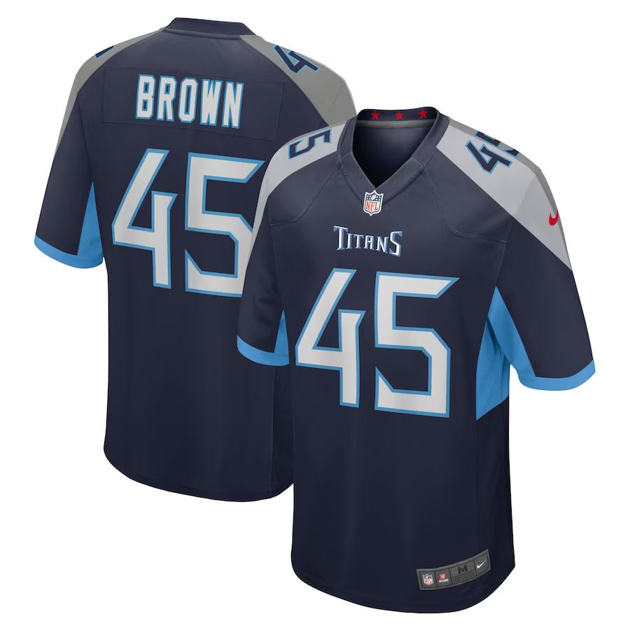 Men Tennessee Titans #45 Kyron Brown Nike Navy Home Game Player NFL Jersey->tennessee titans->NFL Jersey